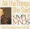 Simple Minds All The Things She Said album cover